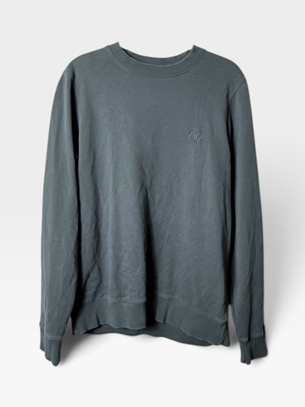 Vuori Crewneck Sweatshirt Men's Size Large Grey Green Fall Activewear (N)
